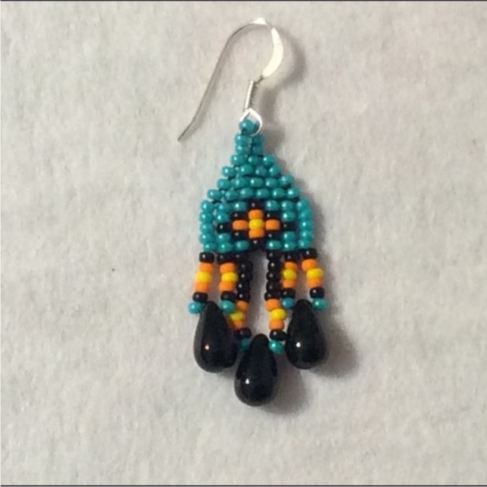 HANDMADE Bright And Colorful SOUTHWESTERN BEADED Earrings - Picture 2 of 8